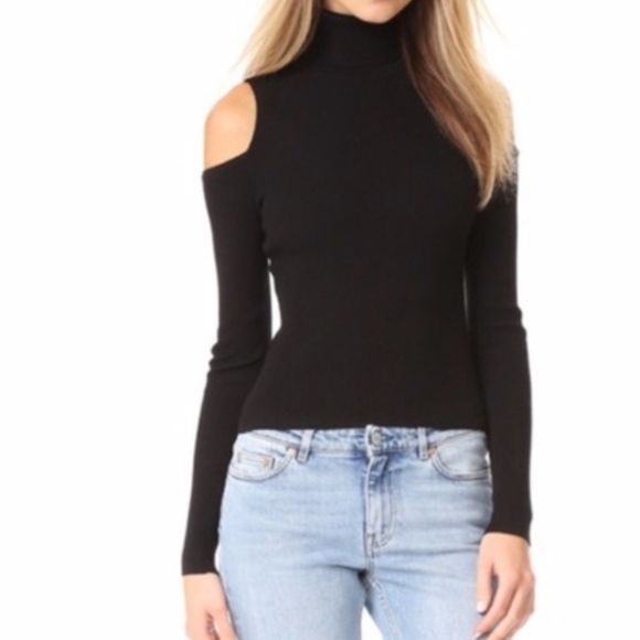A.L.C. Sweaters - A.L.C. Mervyn Rib Cold Shoulder Turtleneck Sweater